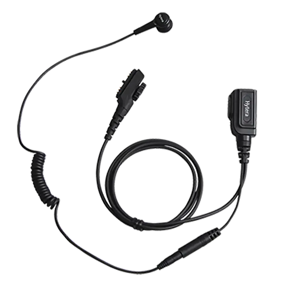 ESN12 Гарнитура однопроводная (16-pin, IP54) c кнопкой с PTT, для радиостанций DMR серии PD7, PD985 UL913 и радиостанций TETRA PT560H, PT580H Plus