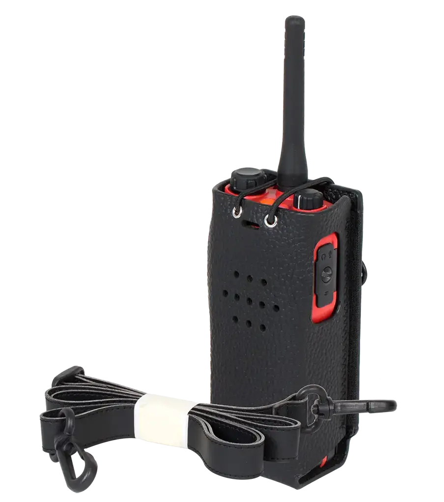 LCY002 Чехол из мягкой кожи с D-образным креплением, поворотным механизмом и нейлоновым ремнем, для радиостанций DMR профессиональной серии PD715Ex